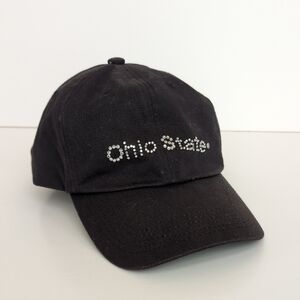 Ohio State Buckeyes Jeweled Logo Hat‎ - Black Cap w/ Silver Sparkles Adjustable